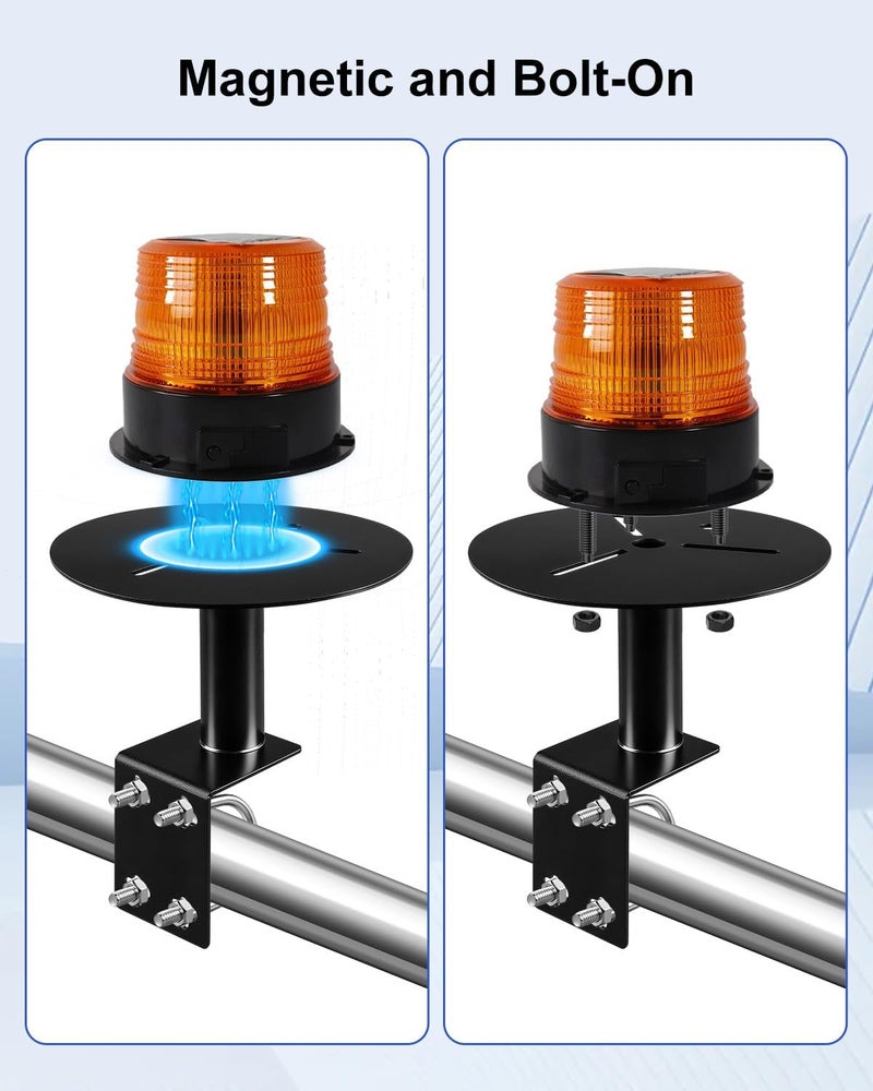 THXCHER 1Pcs Universal Strobe Light Mounting Bracket for Trucks Trailers, Beacon Light Mirror Bracket Mount with 2 U-Bolts, Corrosion-Resistant Warning Light Holder - Image 3